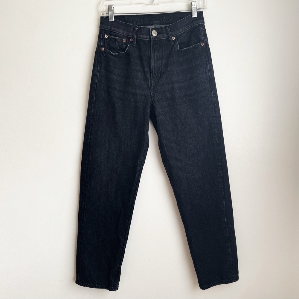 American Eagle 90's Boyfriend black jeans Size 2 grey retro mom dad relaxed high